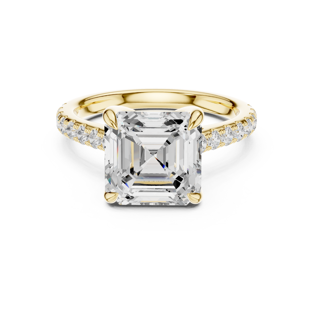 Gold Luminous Cascade Solitaire Promise Ring Right View