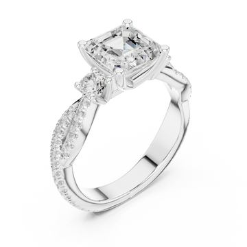  White Gold Graceful Whisper Classic Solitaire Ring Right View