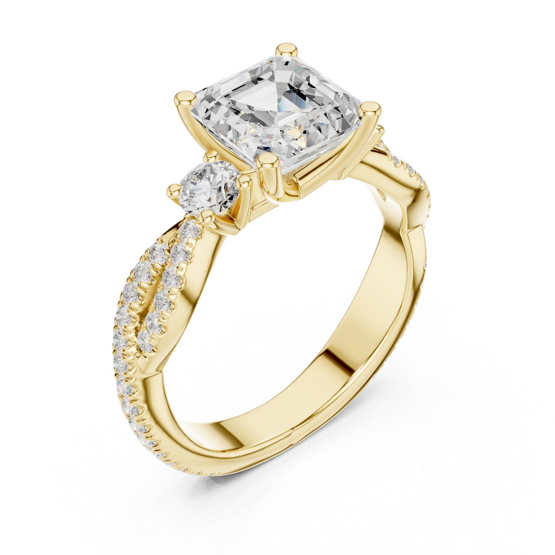 Gold Graceful Whisper Classic Solitaire Ring Right View