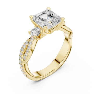 Gold Graceful Whisper Classic Solitaire Ring Right View