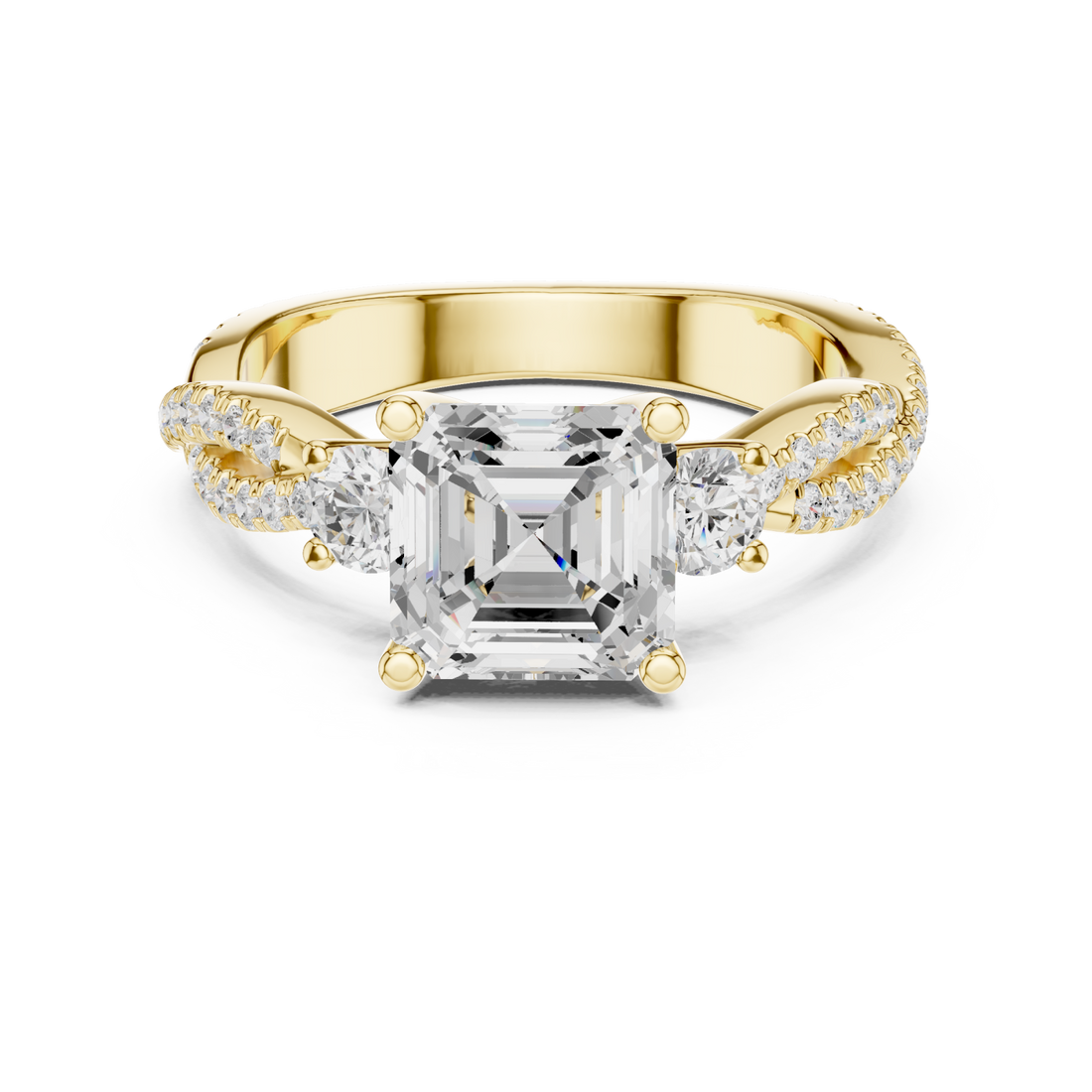 Gold Graceful Whisper Classic Solitaire Ring Right View