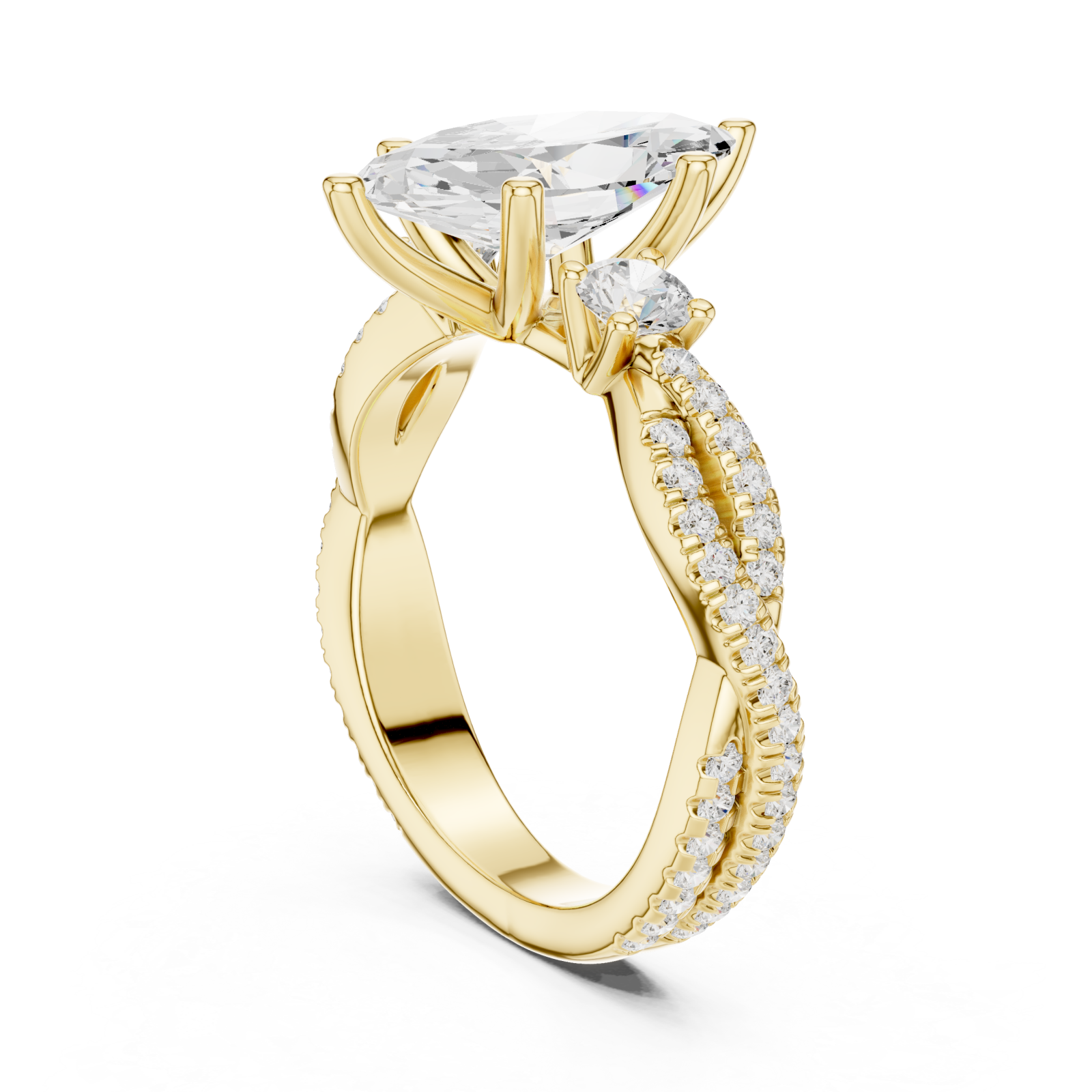  Gold Radiant Primavera Statement Cocktail Ring Left View