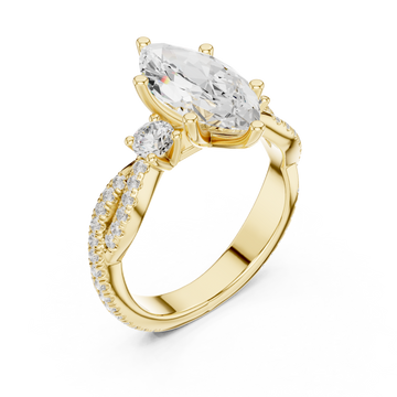 Gold Radiant Primavera Statement Cocktail Ring Right View