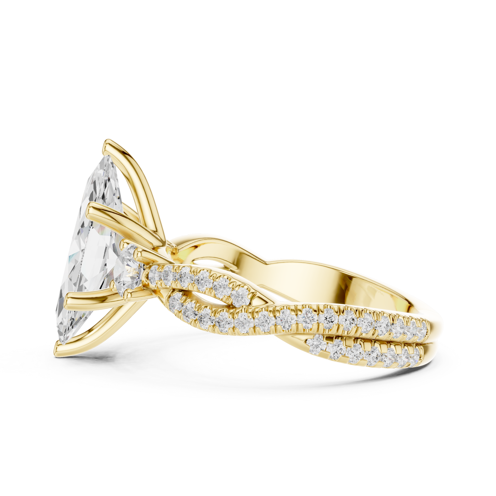  Gold Radiant Primavera Statement Cocktail Ring Side View