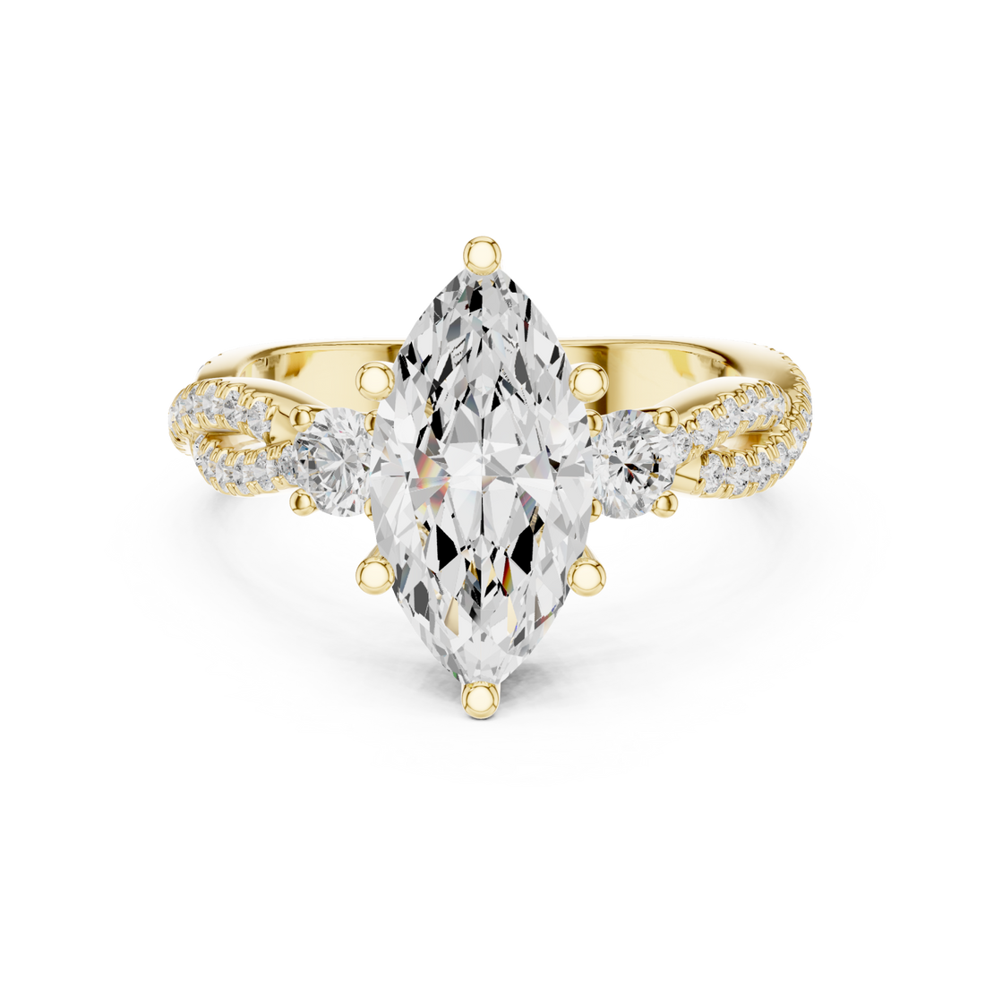 Gold Radiant Primavera Statement Cocktail Ring Right View
