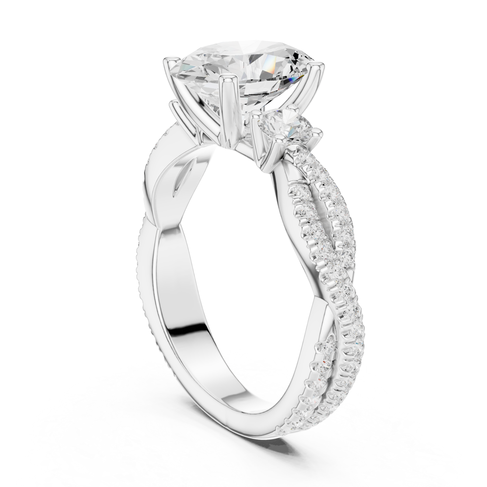  White Gold Infinite Whisper Signature Artistry Ring Left View