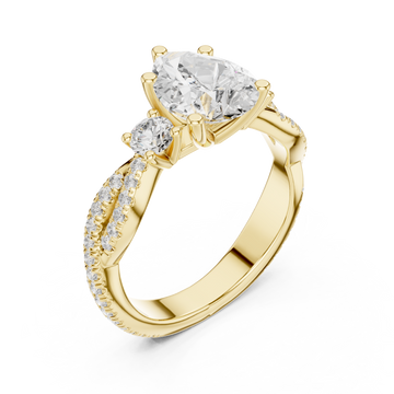 Gold Serene Elegance Pavé Embrace Ring Right View