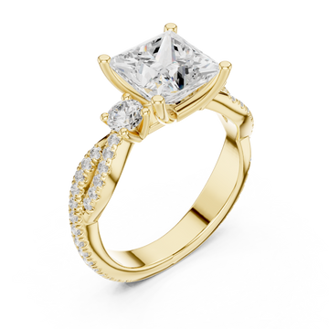 Gold Opulent Embrace Crossover Promise Ring Right View
