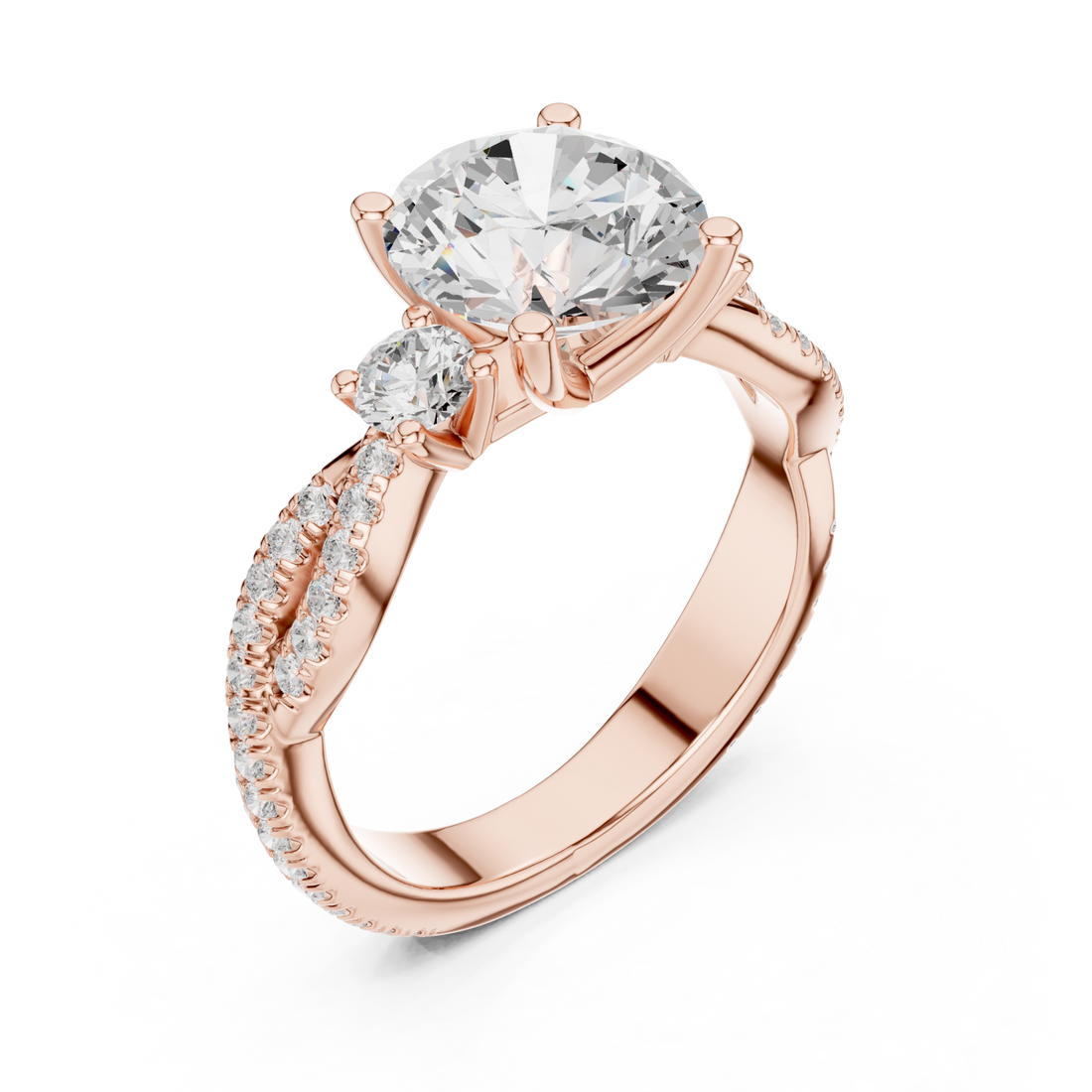  Rose Gold Bypass Embrace Statement Ring Right View