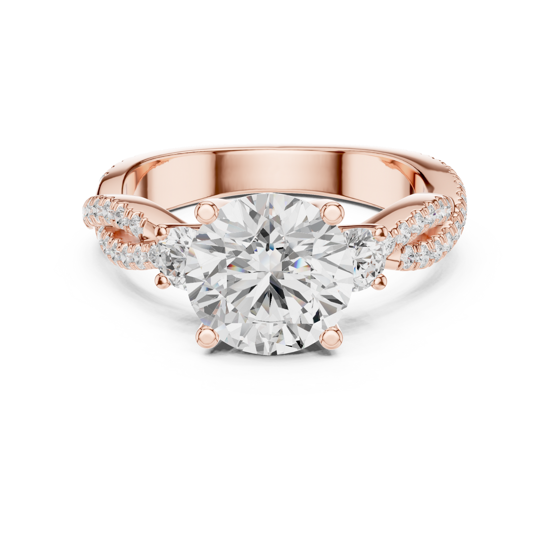  Rose Gold Bypass Embrace Statement Ring Right View