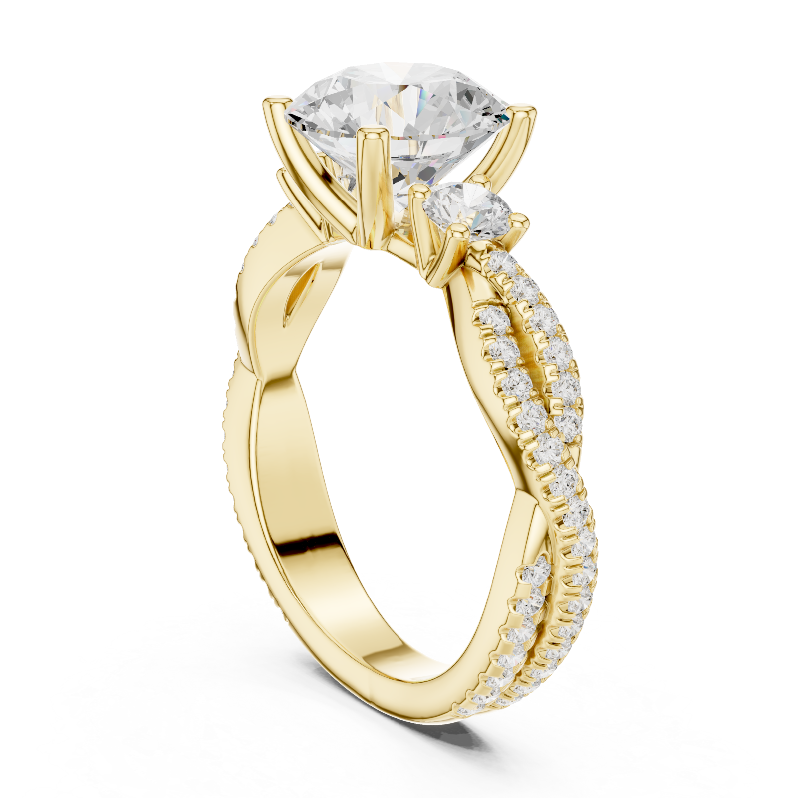  Gold Bypass Embrace Statement Ring Left View