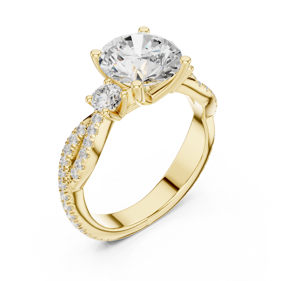 Gold Bypass Embrace Statement Ring Right View