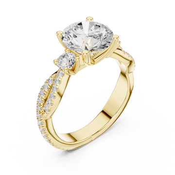 Gold Bypass Embrace Statement Ring Right View