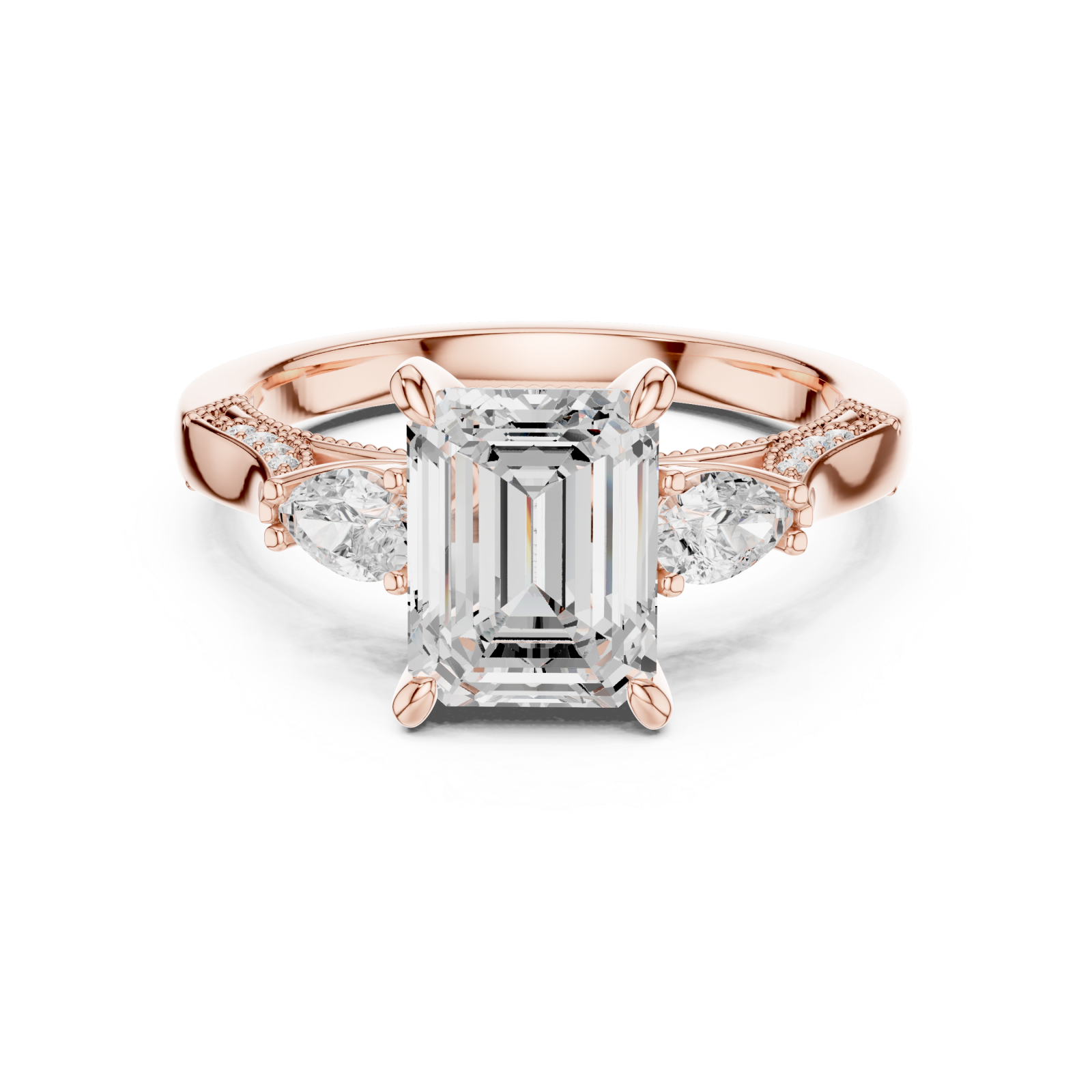 Rose Gold Ethereal Empress Regal Ring Front View