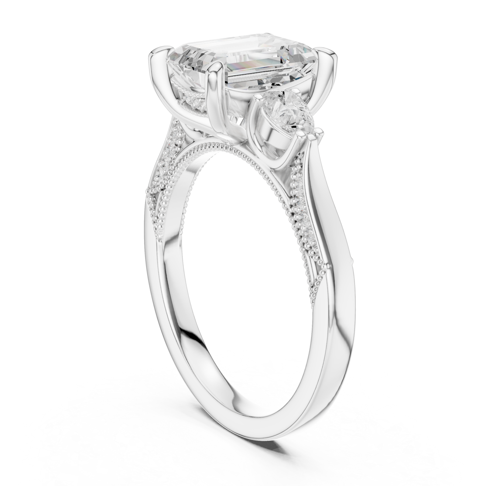  White Gold Ethereal Empress Regal Ring Left View