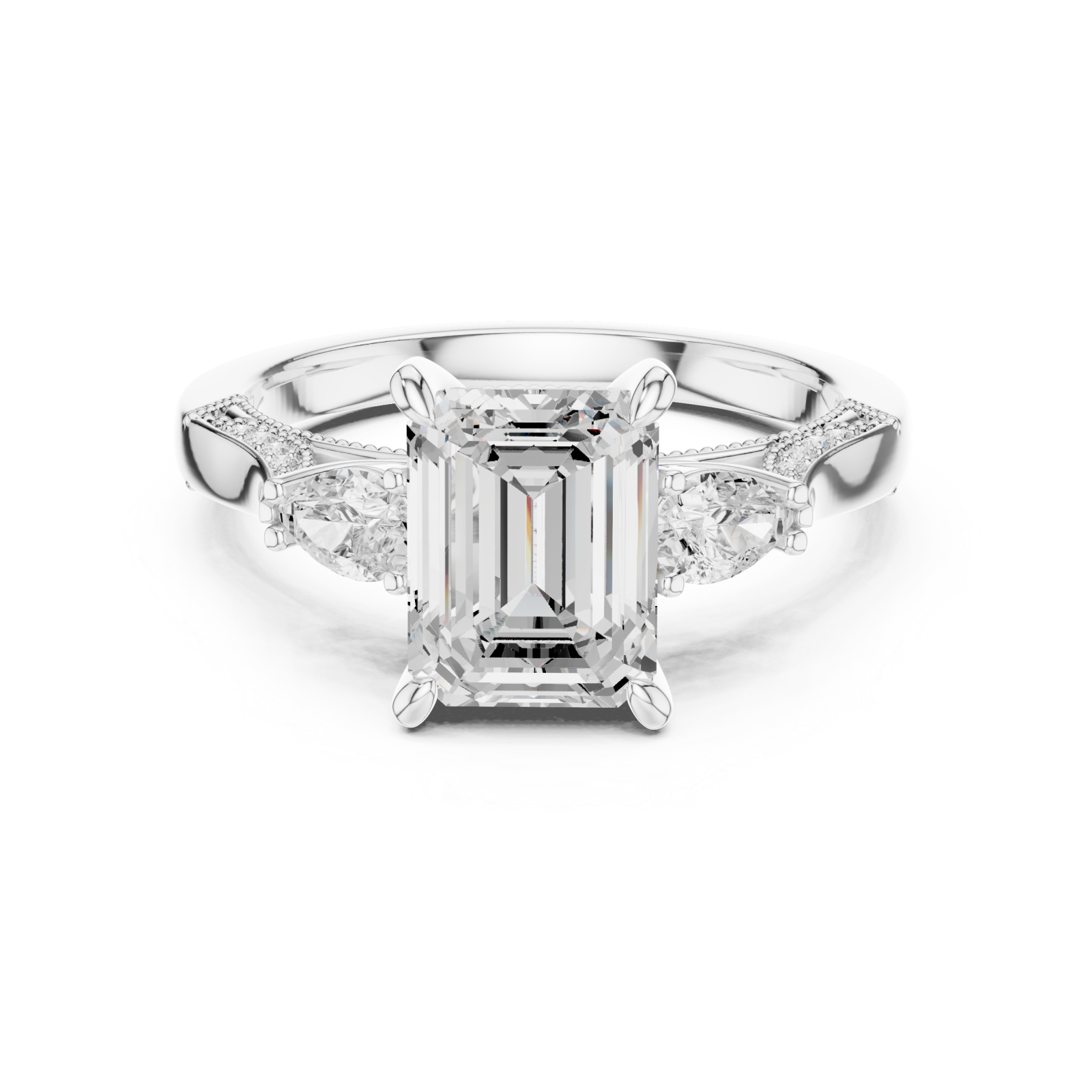  White Gold Ethereal Empress Regal Ring Front View