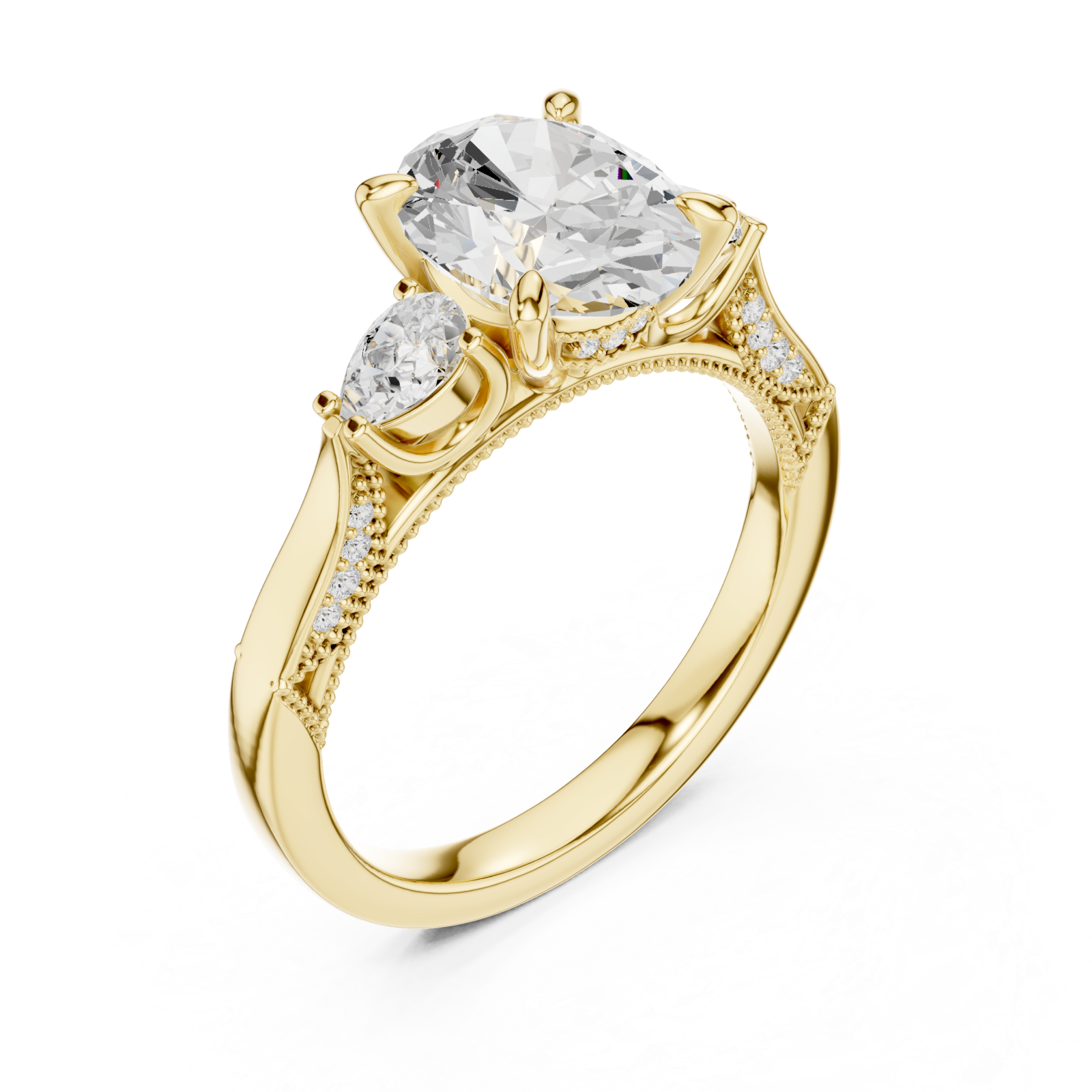 Gold Starfire Grace Vintage Inspired Ring Right View