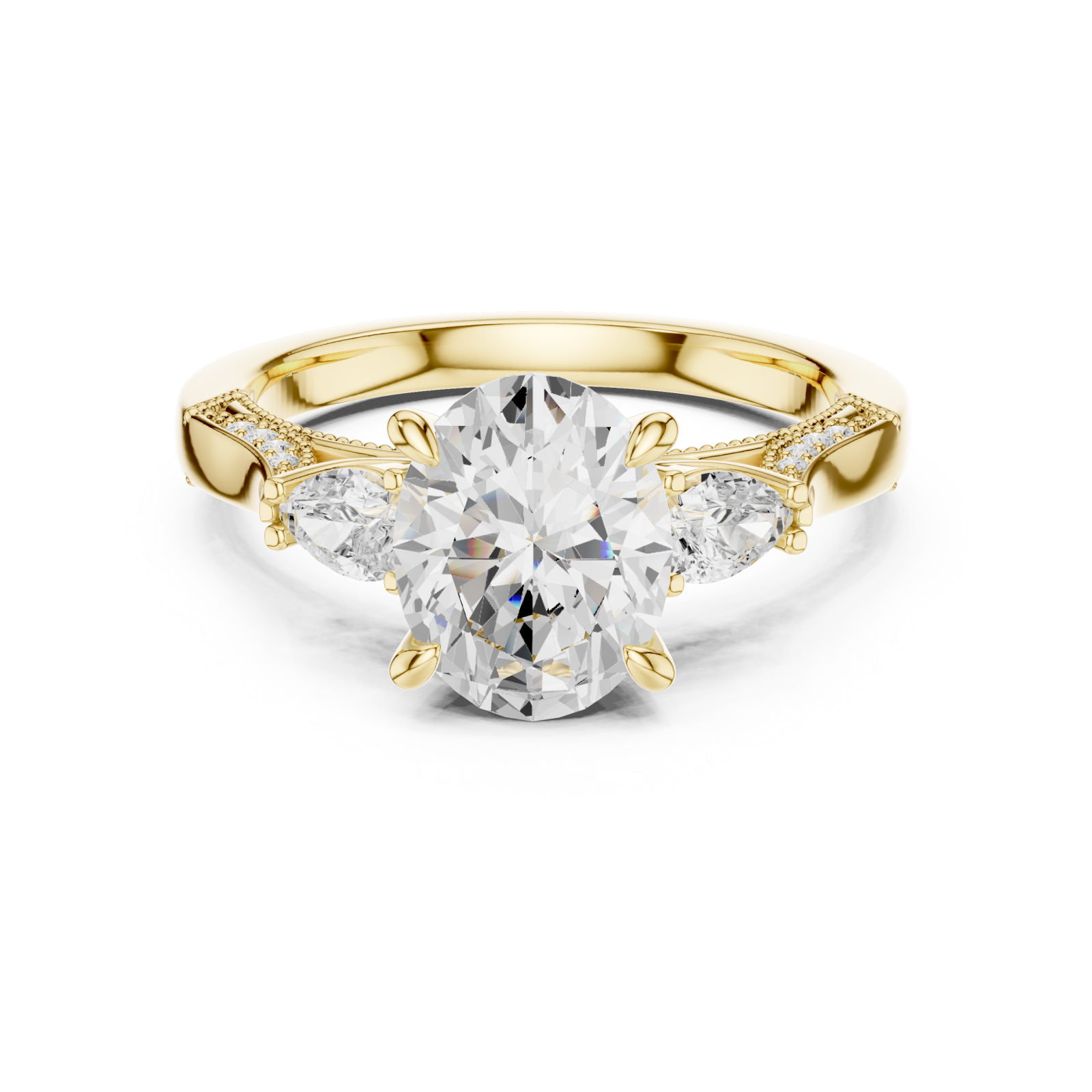  Gold Starfire Grace Vintage Inspired Ring Front View