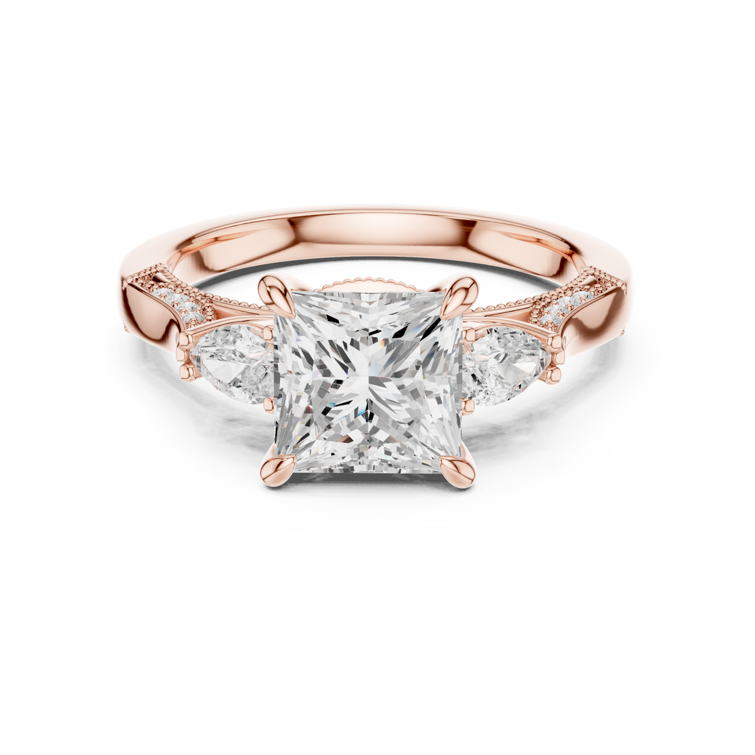  Rose Gold Opulent Serene Crown Cocktail Ring Right View
