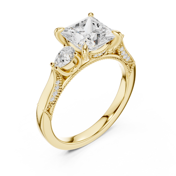 Gold Opulent Serene Crown Cocktail Ring Right View