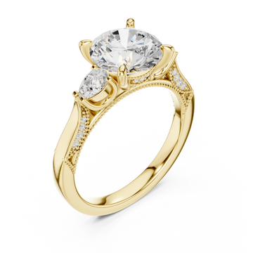 Gold Radiance Halo Vintage Inspired Ring Right View