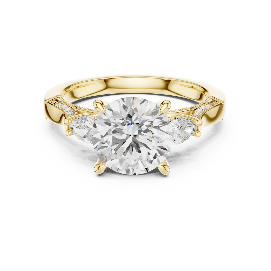 Gold Radiance Halo Vintage Inspired Ring Right View