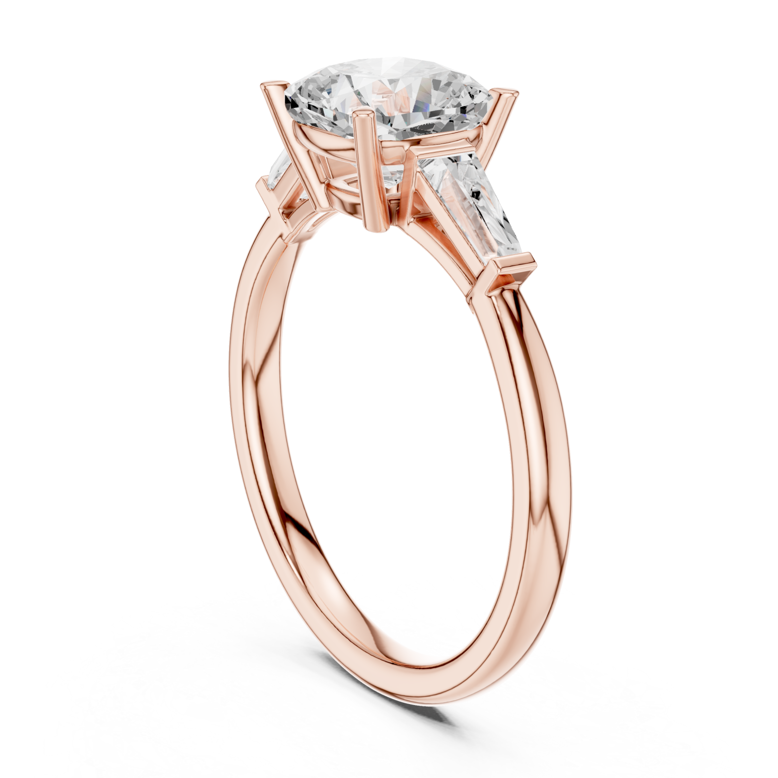  Rose Gold Timeless Trio Pavé Adorned Ring Left View