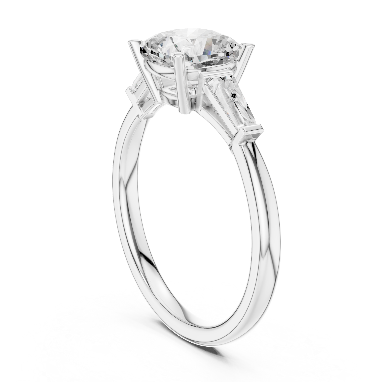  White Gold Timeless Trio Pavé Adorned Ring Left View