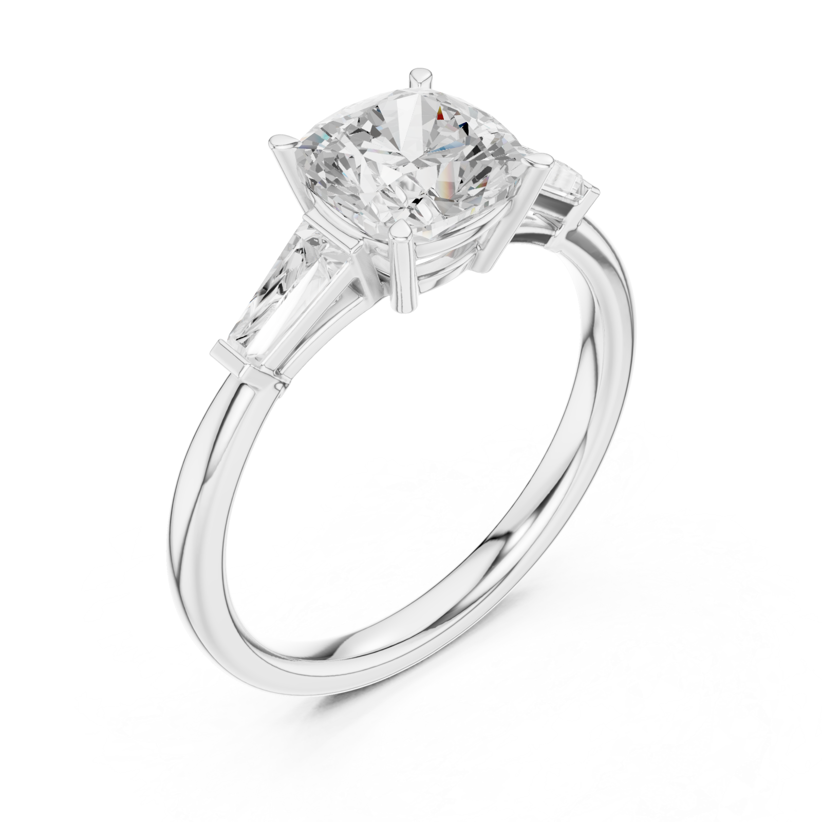  White Gold Timeless Trio Pavé Adorned Ring Right View