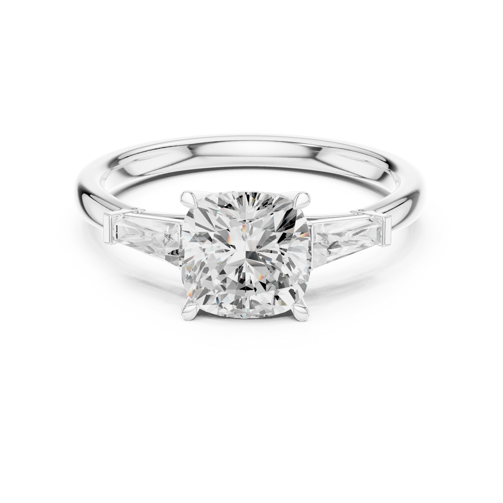  White Gold Timeless Trio Pavé Adorned Ring Front View