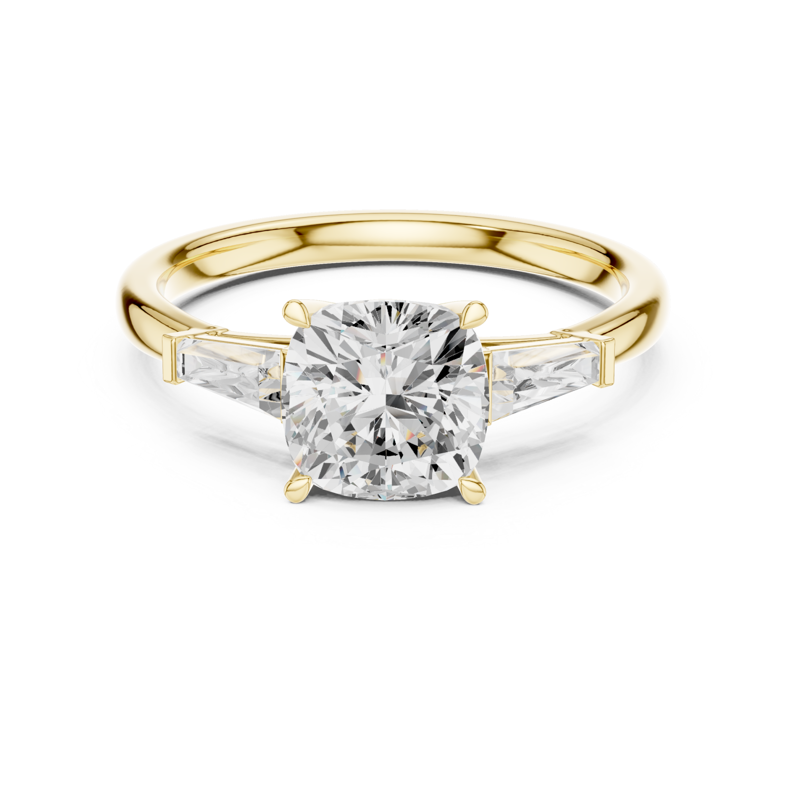  Gold Timeless Trio Pavé Adorned Ring Front View
