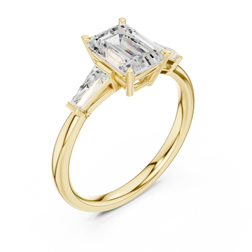 Gold Radiance Halo Emerald Ring Right View