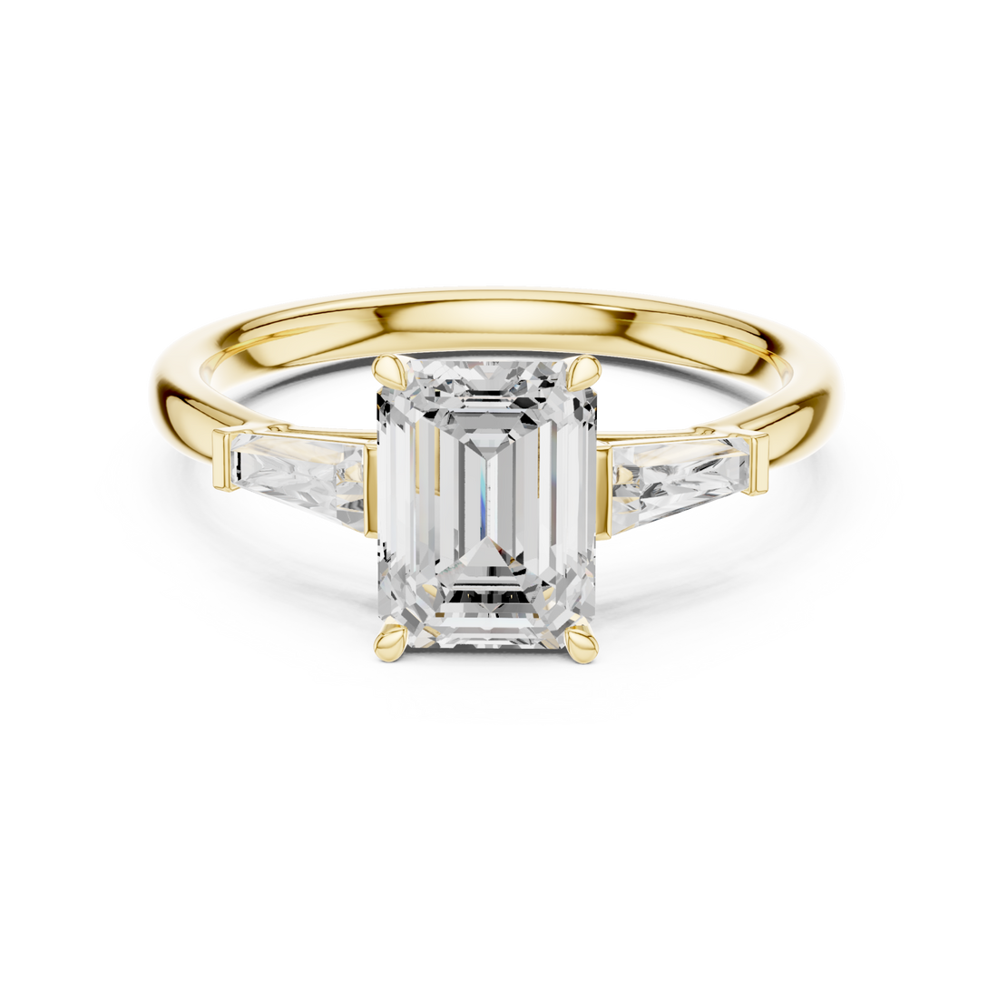 Gold Radiance Halo Emerald Ring Right View