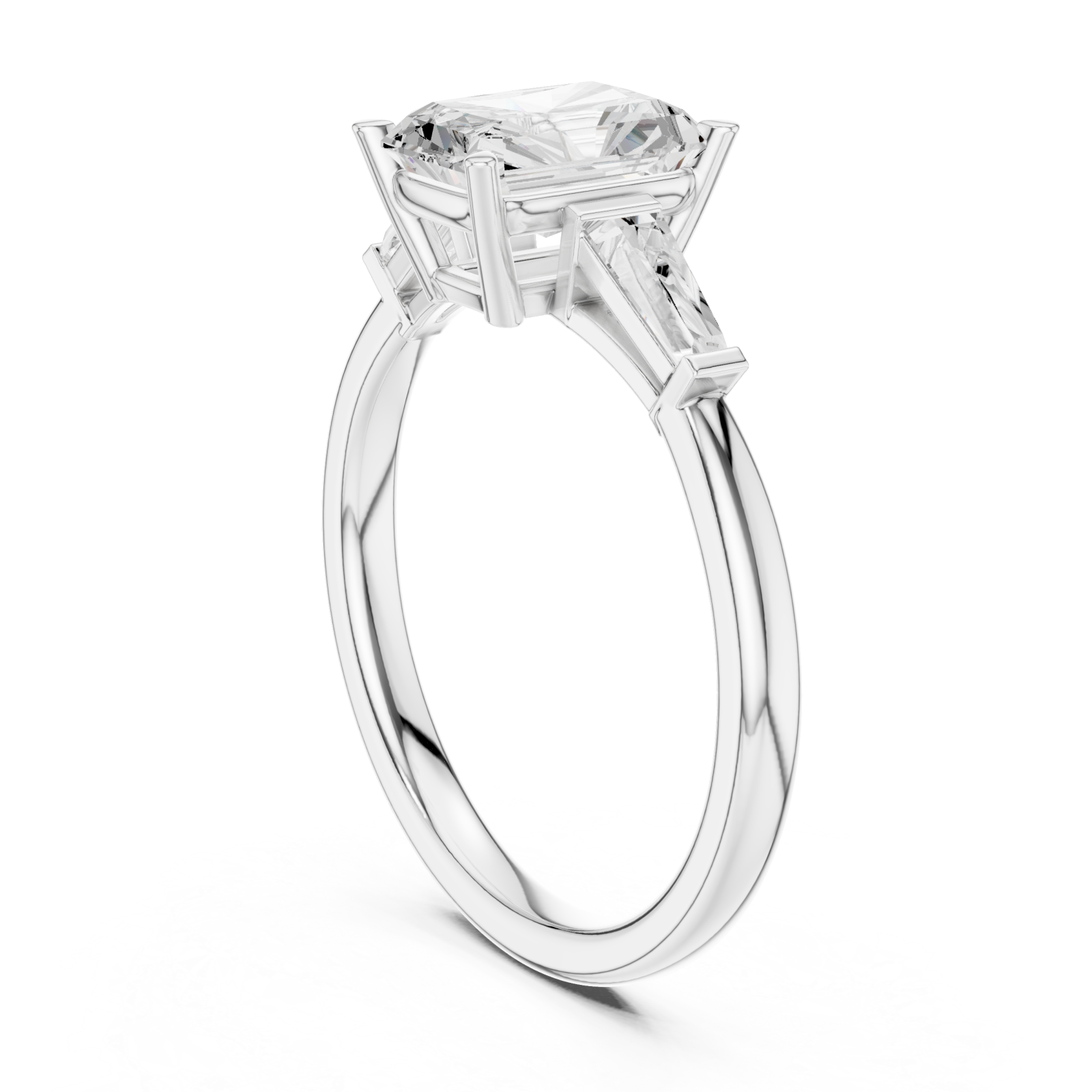 White Gold Brilliant Promise Engagement Ring Left View