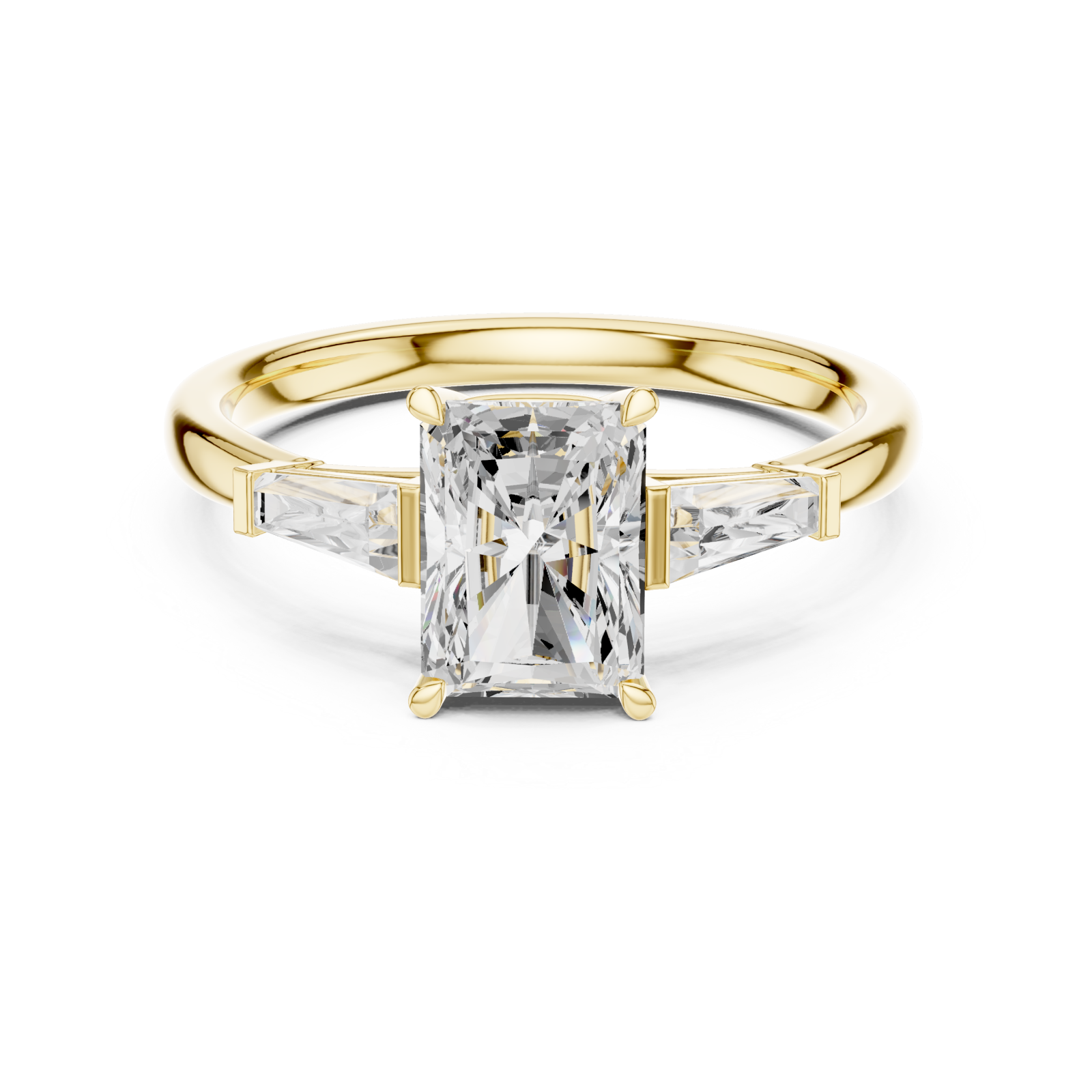  Gold Brilliant Promise Engagement Ring Front View