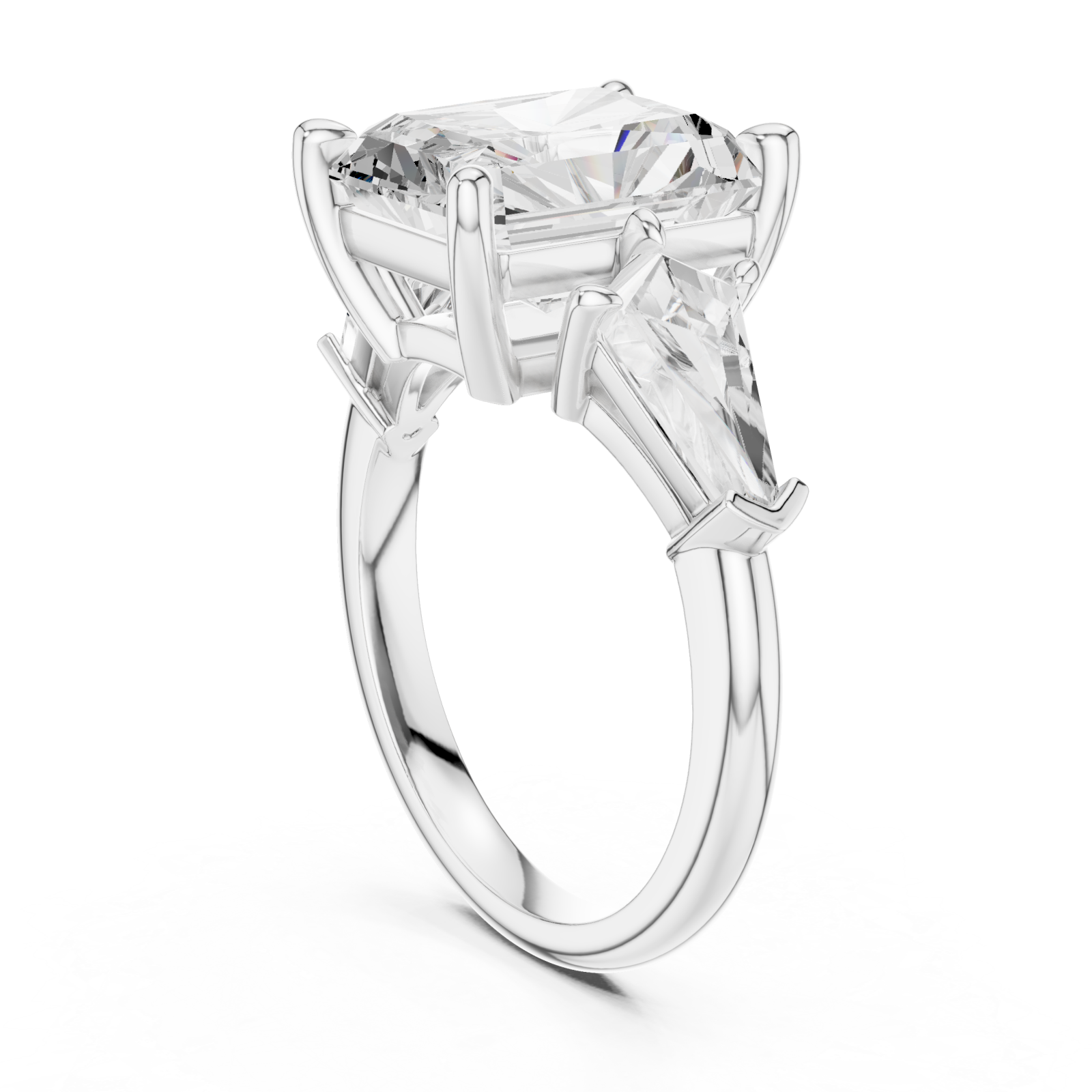  White Gold Timeless Square Horizon Ring Left View