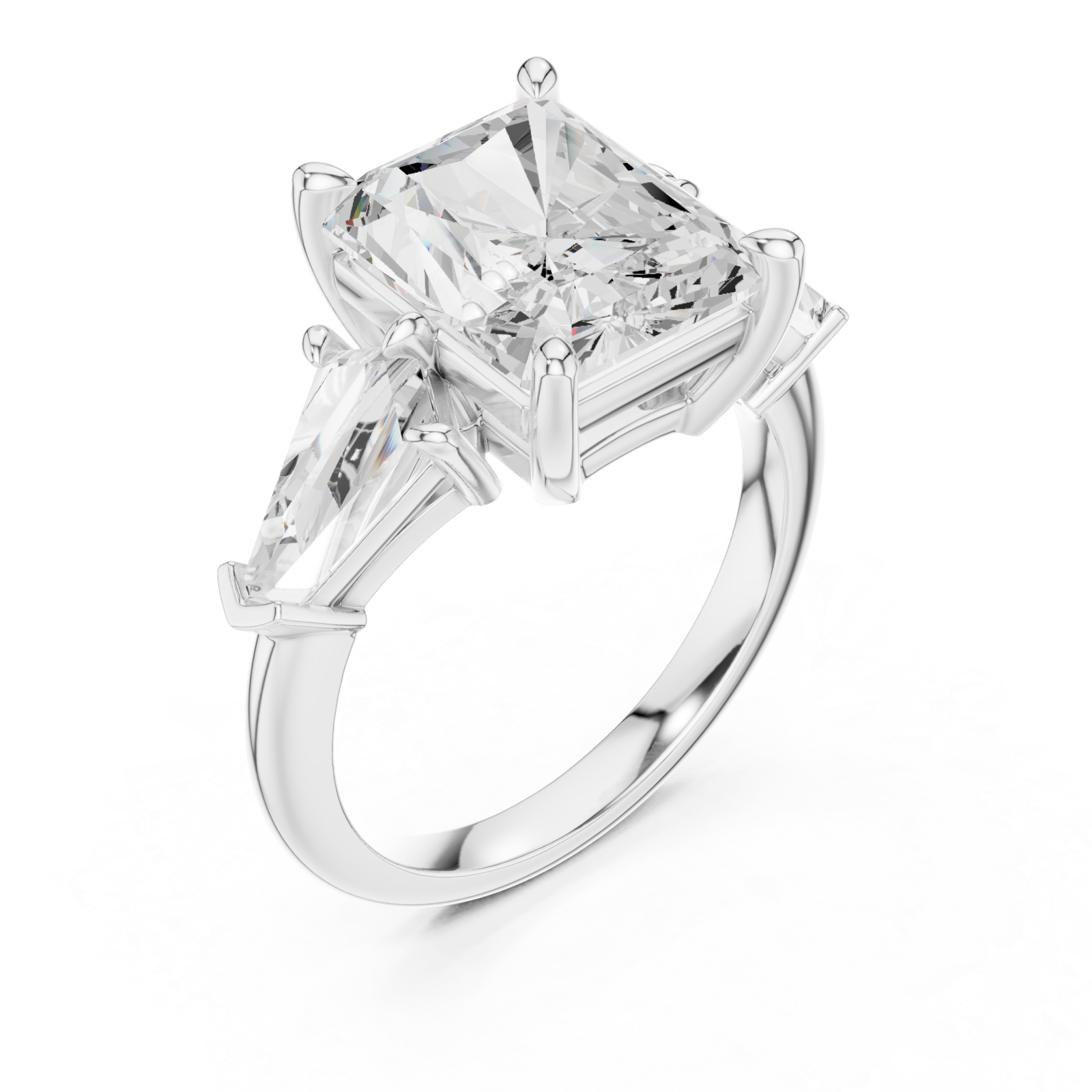  White Gold Timeless Square Horizon Ring Right View