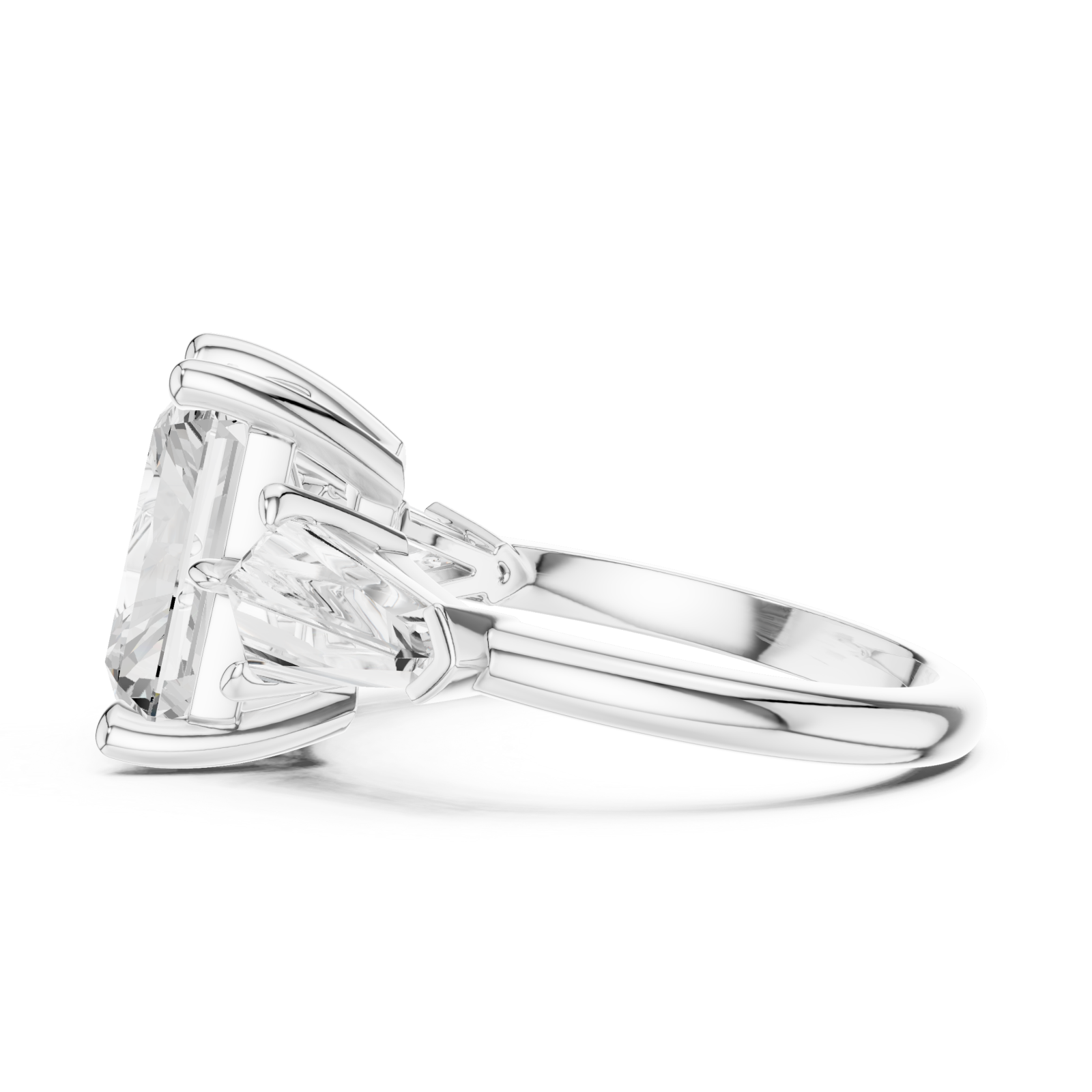  White Gold Timeless Square Horizon Ring Side View