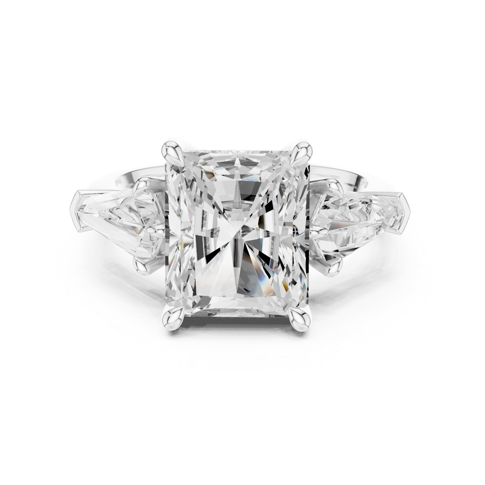  White Gold Timeless Square Horizon Ring Front View