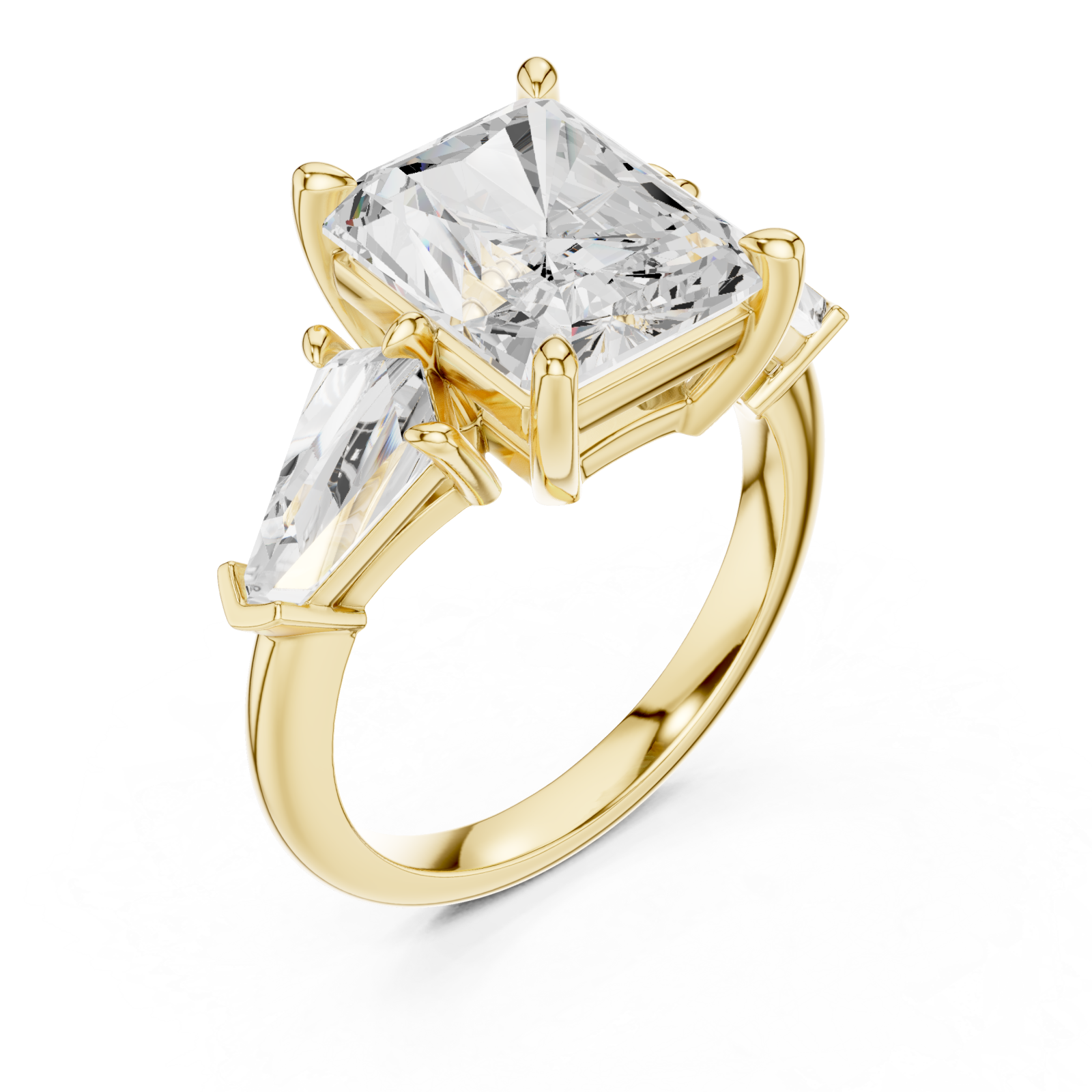 Gold Timeless Square Horizon Ring Right View