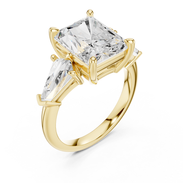 Gold Timeless Square Horizon Ring Right View