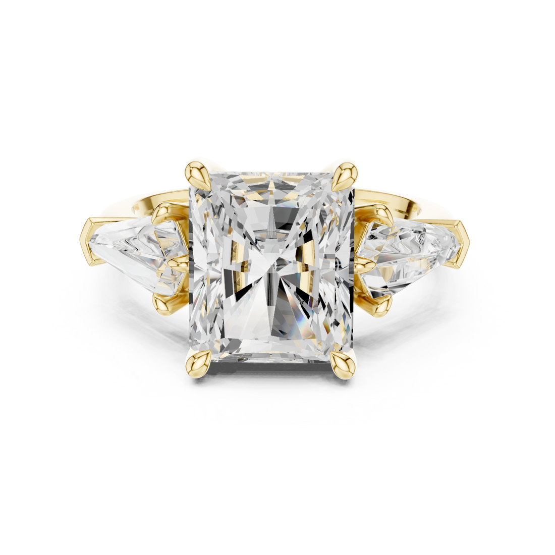 Gold Timeless Square Horizon Ring Right View