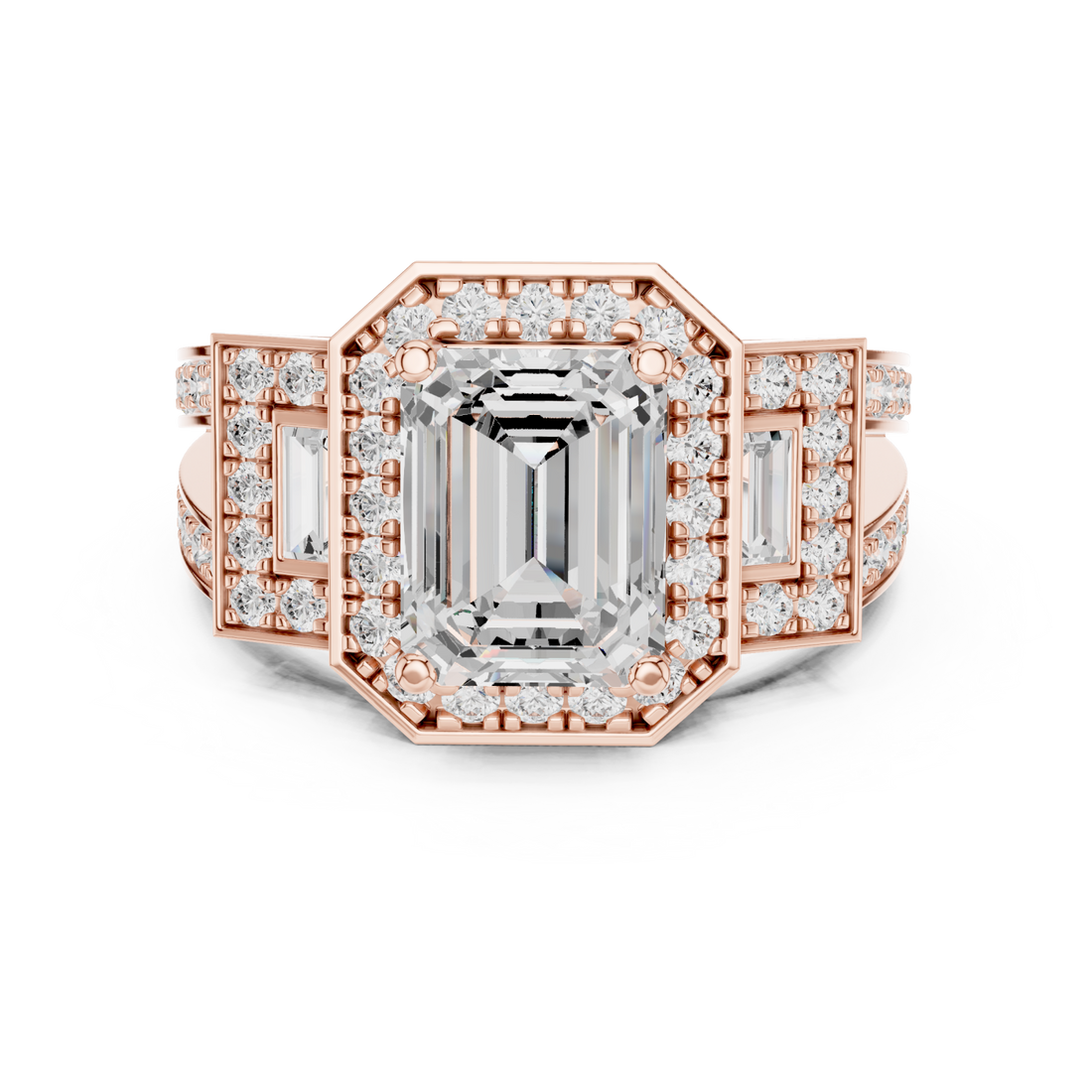  Rose Gold Opulent Steps Classic Band Ring Right View