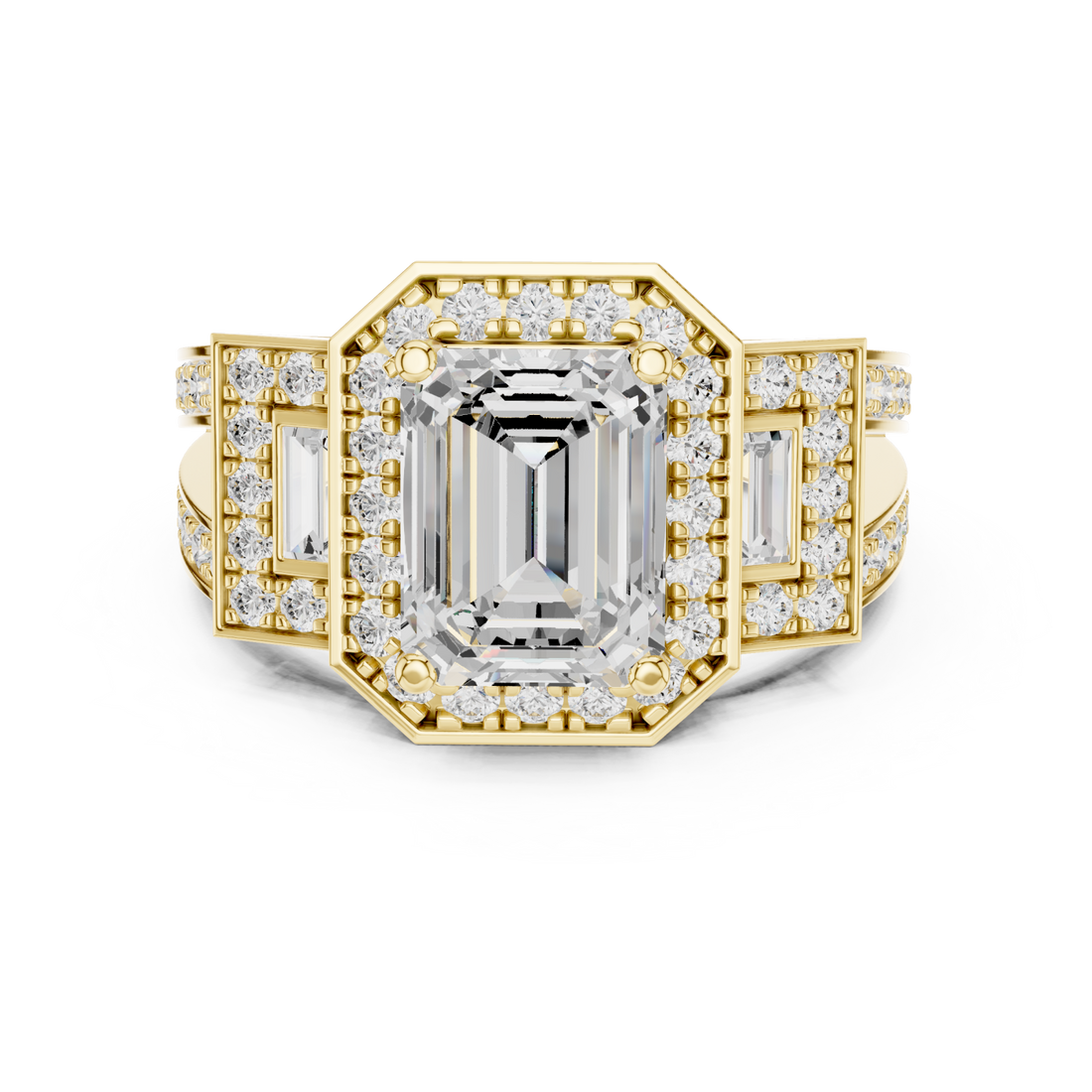 Gold Opulent Steps Classic Band Ring Right View