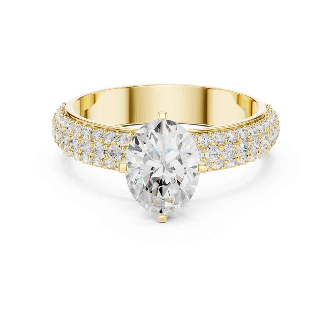 Gold Starlit Promise Halo Solitaire Engagement Ring Right View