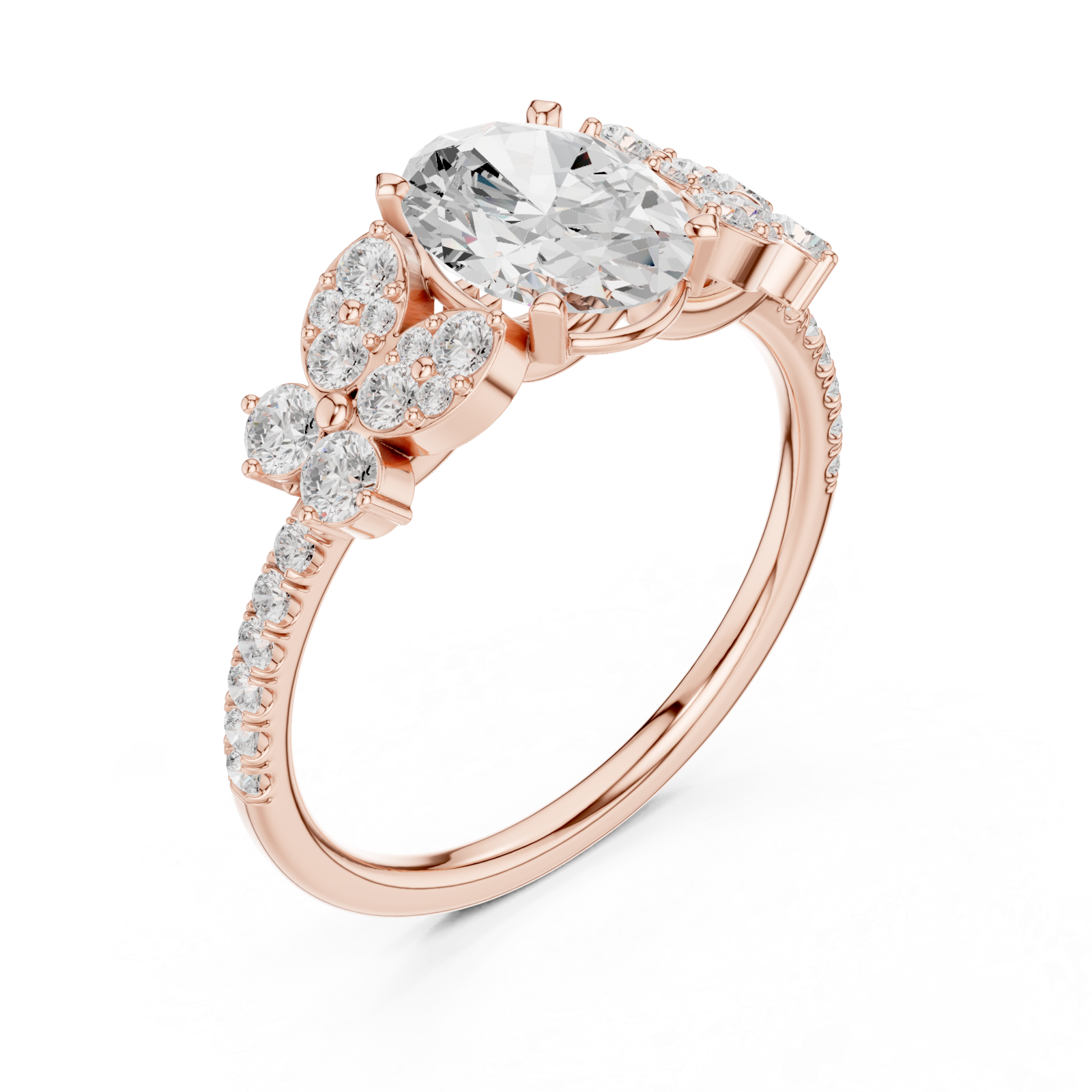  Rose Gold Celestial Marquise Floral Ring Right View
