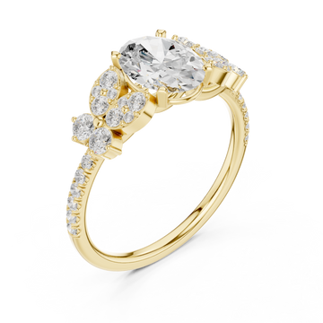 Gold Celestial Marquise Floral Ring Right View
