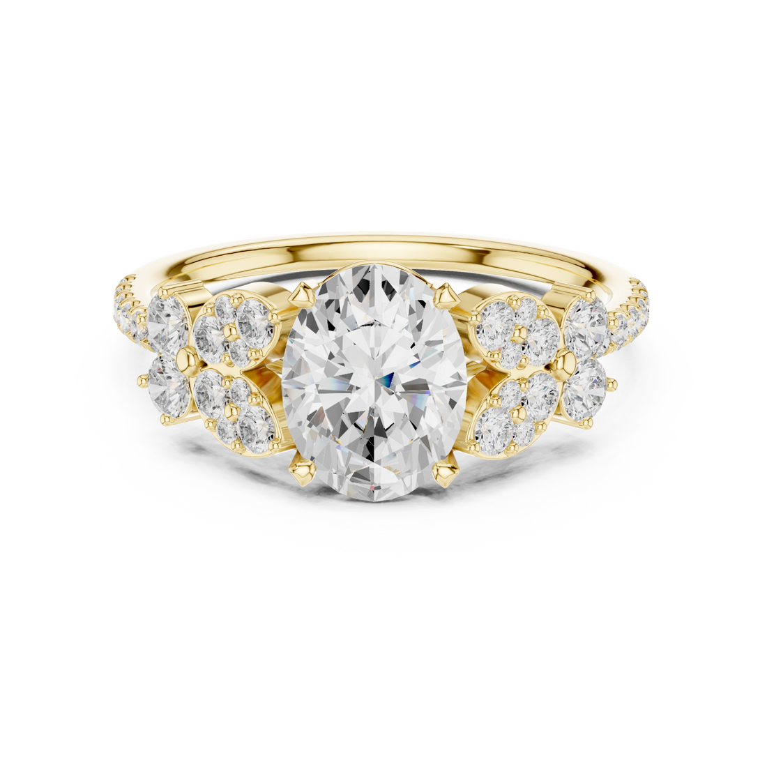 Gold Celestial Marquise Floral Ring Right View