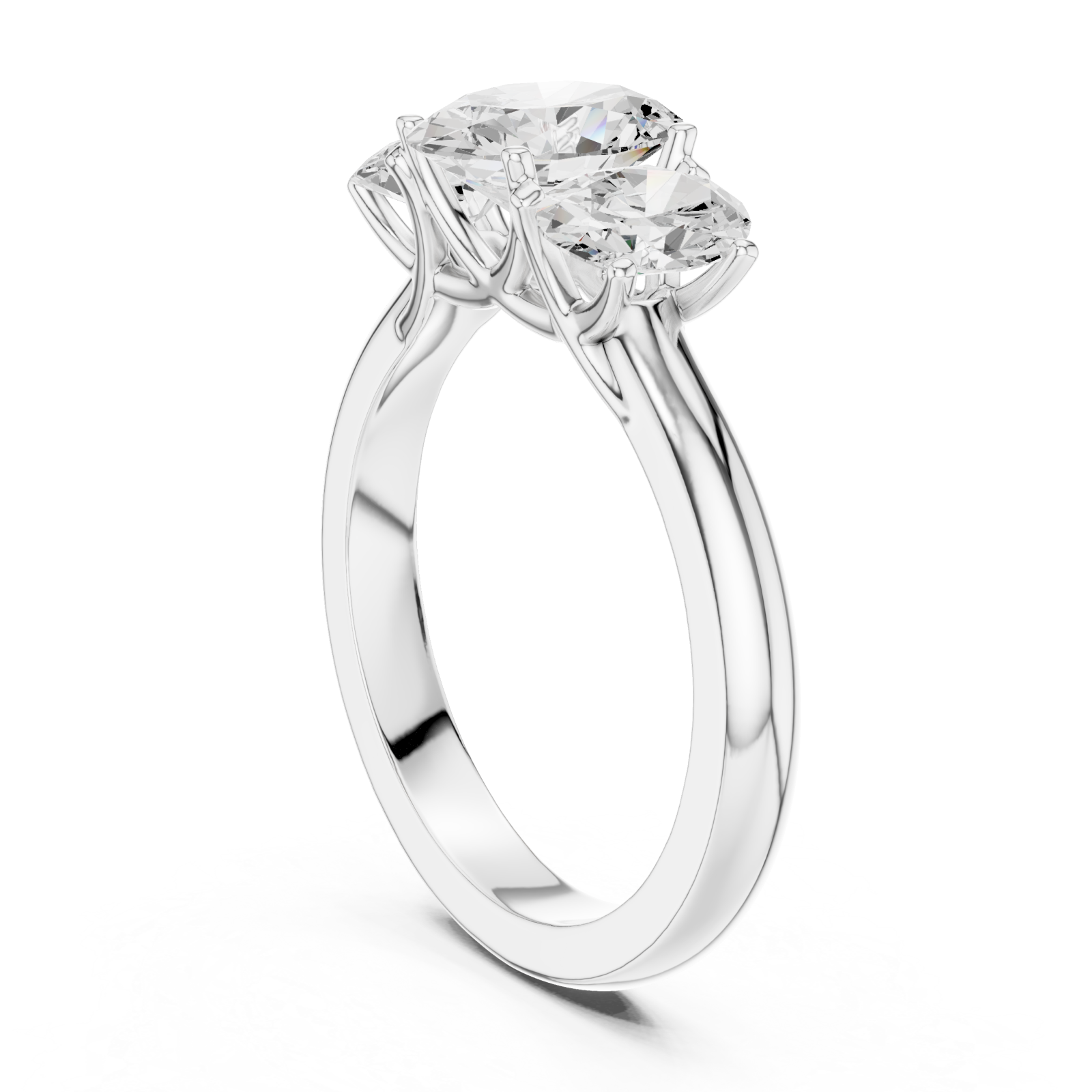  White Gold Radiant Ensemble Ring Left View