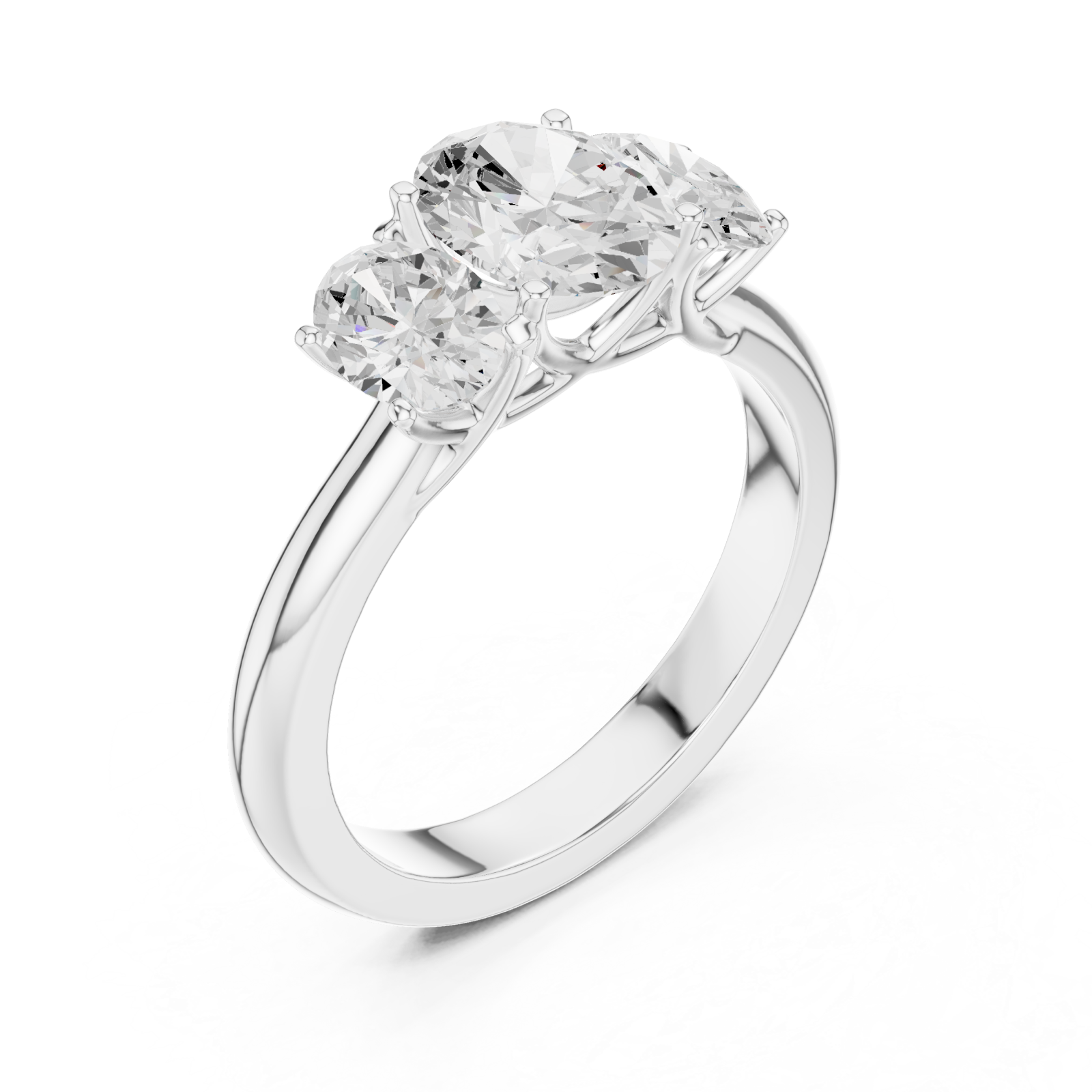  White Gold Radiant Ensemble Ring Right View